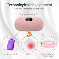 Sika Deer Portable Menstrual Heating Pad for Period Cramps Relief – Electric Waist Belt with 5 Heat Settings & 4 Massage Modes – Cramp Relief Device for Women & Girls