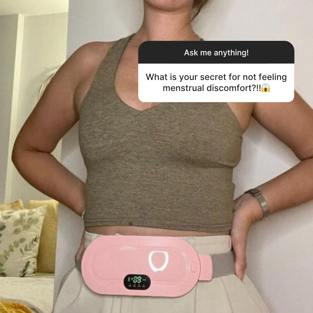 Sika Deer Portable Menstrual Heating Pad for Period Cramps Relief – Electric Waist Belt with 5 Heat Settings & 4 Massage Modes – Cramp Relief Device for Women & Girls