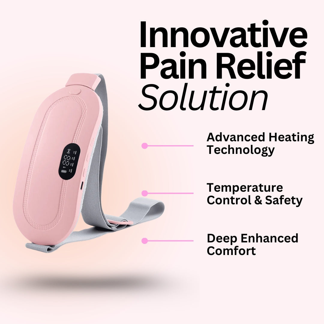 Sika Deer Portable Menstrual Heating Pad for Period Cramps Relief – Electric Waist Belt with 5 Heat Settings & 4 Massage Modes – Cramp Relief Device for Women & Girls